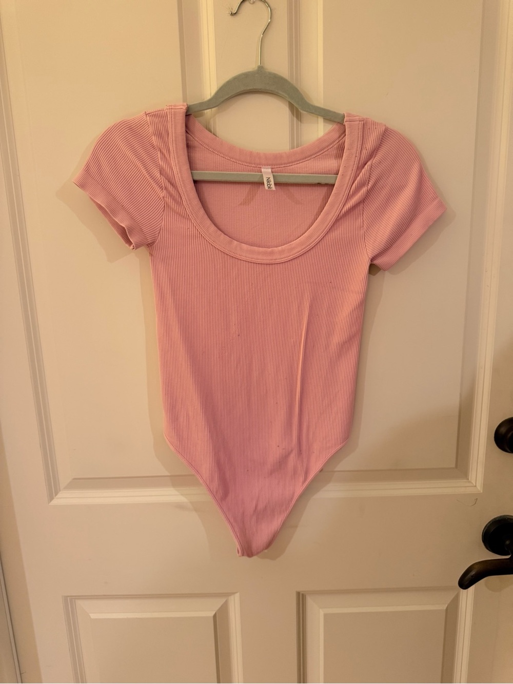 Nikibiki Blush Ribbed Short Sleeve Bodysuit